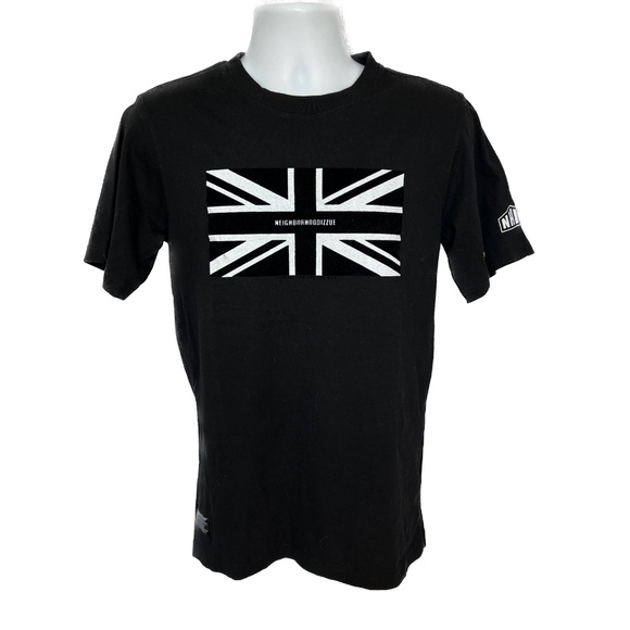 NHIZ Izzue Plus Neighborhood T-Shirt Union Jack Black XL Special Project Cotton - Picture 1 of 11
